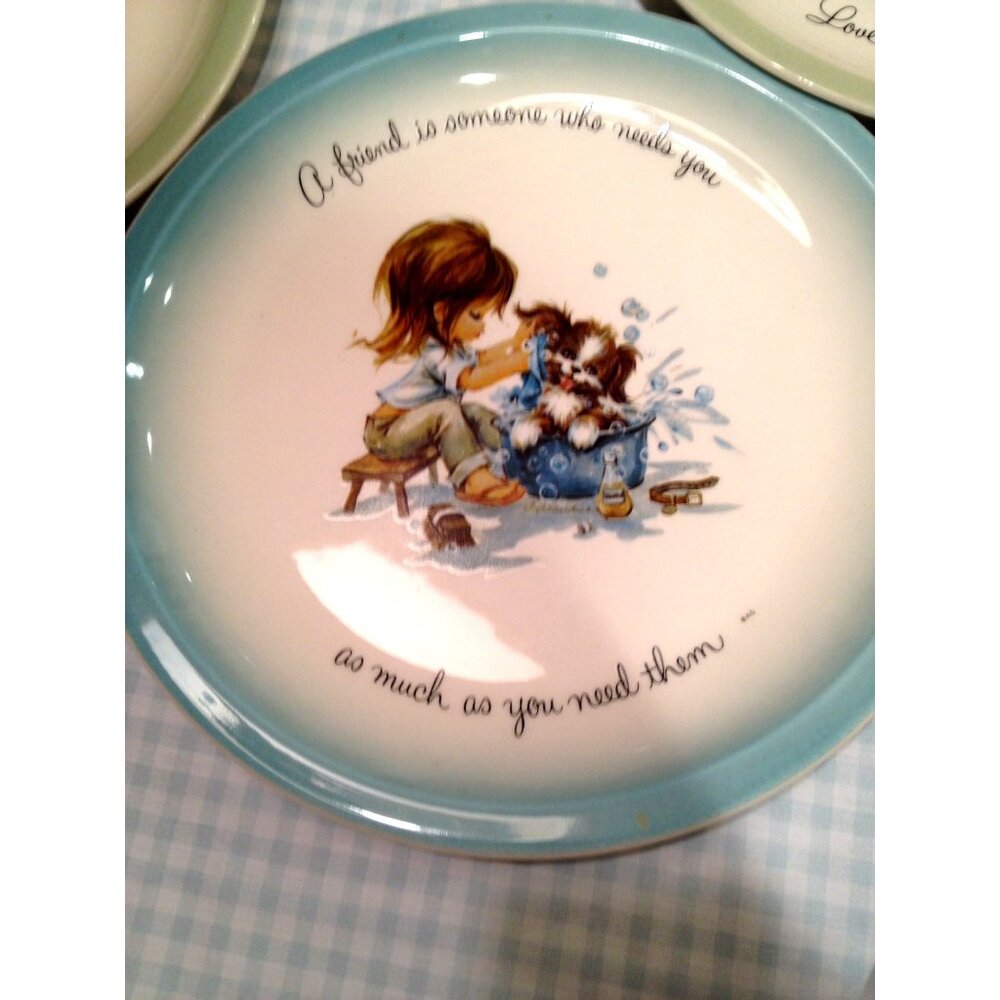 HOLLY HOBBIE Blue Collectible Plate "A Friend is Someone Who Needs You as Much a